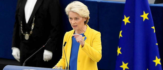 Ursula von der Leyen le 14 septembre 2022 au Parlement europeen.
