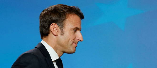 Emmanuel Macron lors du Conseil europeen.
