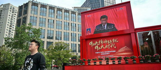A Shanghai, le 16 octobre 2022, alors que le 20e Congres du Parti communiste chinois s'est ouvert a Pekin.
