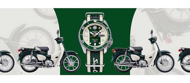Avec sa nouvelle montre 5 Sports Super Cub Limited Edition, la maison horlogere japonaise Seiko rend hommage a une moto Honda entree dans l'Histoire grace a sa longevite et au nombre d'exemplaires produits depuis 1958.

