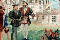 Charles Quint reçu par Francois I er  au château de Chambord.
