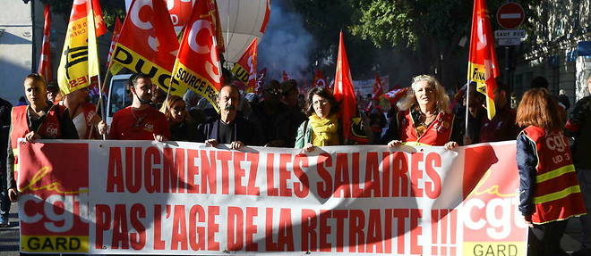 Philippe Martinez was at the head of the Parisian procession.
