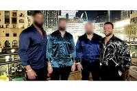 Edin Gacanin, alias Tito, a Dubai avec ses hommes de main en janvier.
