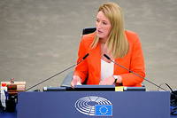 Roberta Metsola, la présidente du Parlement européen, ici en septembre 2021.
