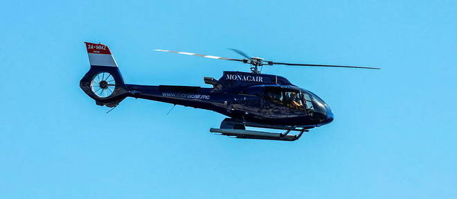 L'helicoptere etait affrete par la compagnie privee monegasque Monacair (illlustration).
