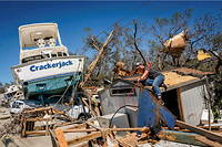 Les dégâts à Fort Myers Beach (Floride) après le passage de la tempête Ian le 30 septembre 2022.
