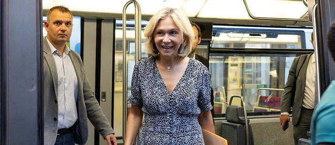 Valerie Pecresse, la presidente de la region Ile-de-France, lors de l'inauguration de l'automatisation de la ligne 4 du metro, le 12 septembre 2022. 
