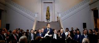Emmanuel Macron évoque les relations entre la Louisiane et la France au musée d'Art de La Nouvelle-Orléans, le 2 décembre.
