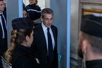 Nicolas Sarkozy lors du premier jour du proces en appel.
