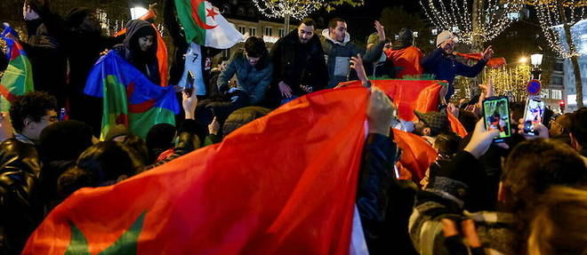 Les supporteurs marocains ont celebre la victoire de leur equipe le 6 decembre.
