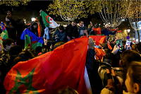 Les supporteurs marocains ont celebre la victoire de leur equipe le 6 decembre.
