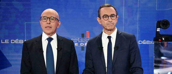 Eric Ciotti et Bruno Retailleau sont les deux candidats finalistes pour prendre la tete du parti Les Republicains. 
