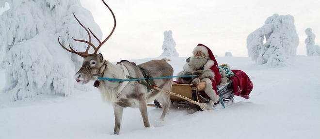 Le Pere Noel en Laponie, pret a commencer sa tournee.
