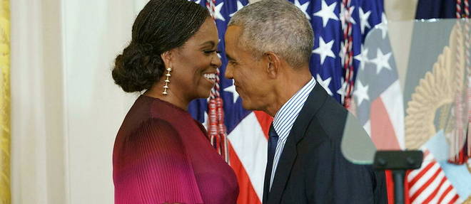 Michelle et Barack Obama, lors d'une réception à la Maison Blanche, le 7 septembre 2022.