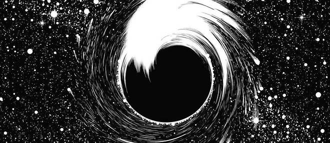 Representation artistique de l'environnement du trou noir central de la Voie lactee, Sagittarius A, autour duquel orbite l'etoile S0-102. 
