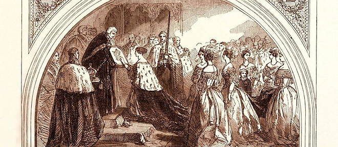 Le couronnement de Victoria a Westminster, le 28 juin 1838.  
