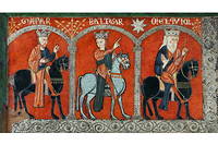 Une représentation des trois Rois mages, exposée au musée national d'Art de Catalogne, à Barcelone.
