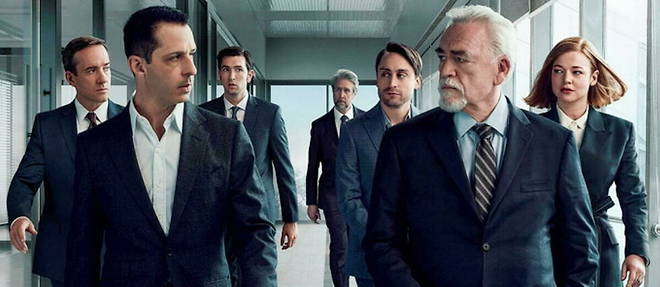 The protagonists of the HBO series Succession, the first two seasons of which are no longer available in France.
