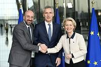 L'UE et l'Otan promettent de renforcer leur soutien &agrave; la d&eacute;fense de l'Ukraine