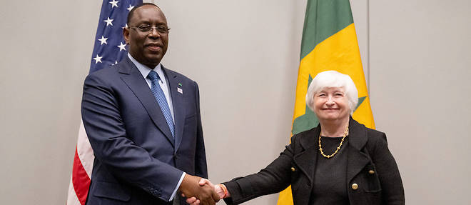La secretaire americaine au Tresor, Janet Yellen, a rencontre le president senegalais Macky Sall lors du Sommet des dirigeants Etats-Unis-Afrique, tenu a Washington, DC, en decembre dernier.
