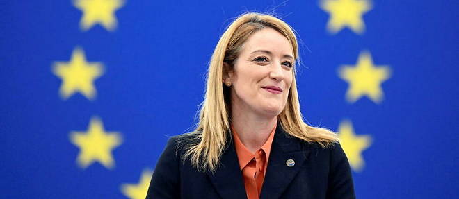 La presidente du Parlement europeen, Roberta Metsola, a Strasbourg, le 17 janvier 2023.
