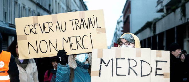 Dans le cortege parisien de la manifestation contre la reforme des retraites, le 19 janvier 2023.

