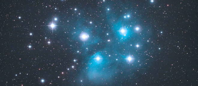 La constellation du Taureau. Cet amas d'etoiles est distant de 450 annees-lumiere.
