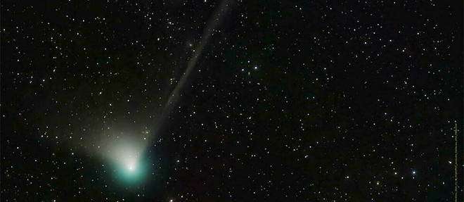 Cette image publiee sur le site de la Nasa, le 6 janvier 2023, montre la comete C/2022 E3 (ZTF) qui s'approche actuellement de la Terre.
