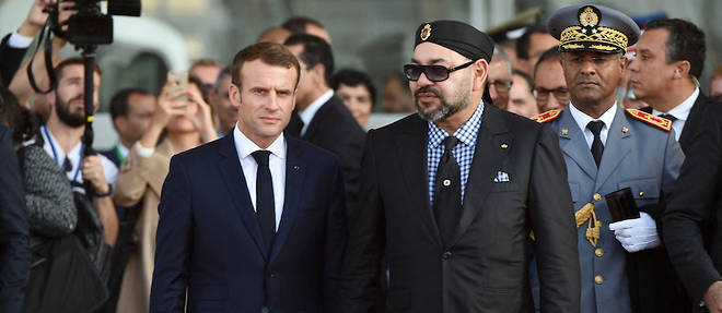 Emmanuel Macron et le roi du Maroc Mohammed VI a Rabat, en 2018.
