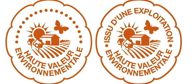 Logos du label HVE (Haute Valeur Environnementale).
