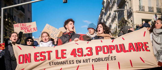A Marseille, lors de la manifestation contre la reforme des retraites du 19 janvier 2023.  
