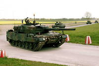 Un char Leopard identique a ceux qui vont etre livres a l'Ukraine.
