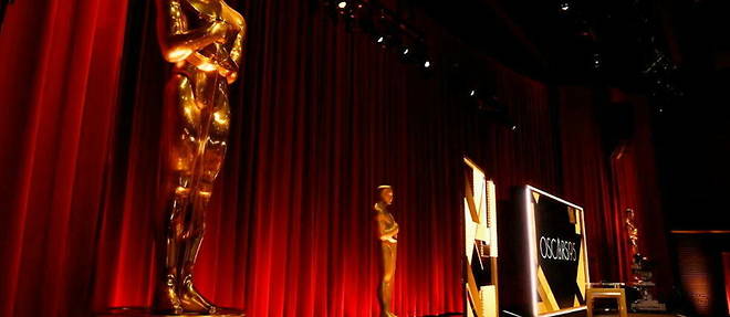 La scene du cinema Samuel Goldwyn a Beverly Hills ou se deroulera la ceremonie des Oscars, le 12 mars.
