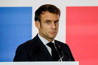Le president Emmanuel Macron lors d'une conference de presse a Barcelone, le 19 janvier 2023.
