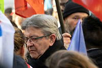 Jean-Luc Mélenchon lors de la manifestation contre la réforme des retraites le 21 janvier à Paris.
