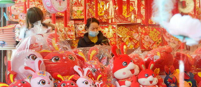 Debut janvier sur le marche de Fuyou, a Shanghai, avant le Nouvel An chinois.  
