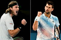 Novak Djokovic et Stefanos Tsitsipas s'affrontent dimanche en finale de l'Open d'Australie.

