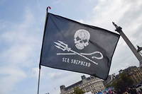 Le logo de Sea Shepherd, connu a travers la planete, risque de se retrouver au coeur d'une bataille judiciaire.
