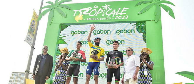 Le podium final : Geoffrey Soupe (Total Energies) s'impose devant Hamza Amari (Algerie) et Christopher Rougier Lagane (Maurice).
