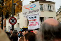 Une marche contre le coût de la vie et l'inaction climatique, à Paris, le 16 octobre 2022. 
