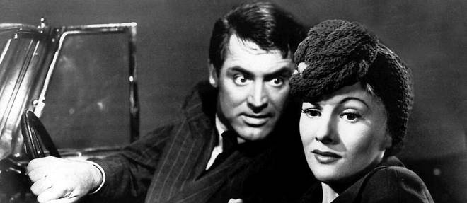 Cary Grant et Joan Fontaine dans Soupcons d'Hitchcock : le film et le film imagine au depart.
