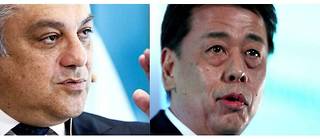 Autrefois politique, l'alliance entre Renault (Luca de Meo, directeur general, a gauche) et Nissant (Makoto Uchida, a droite) redevient operationnelle.
