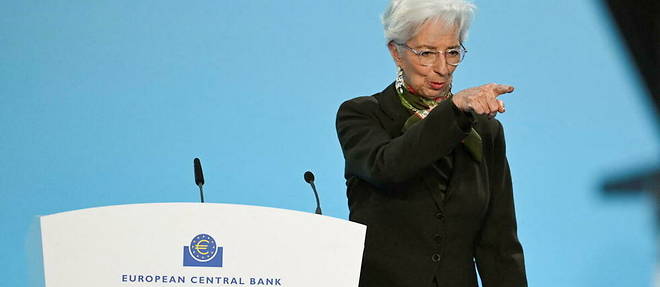 Christine Lagarde, presidente de la Banque centrale europeenne, au siege de la BCE, a Francfort-sur-le-Main (Allemagne), le 2 fevrier 2023.
