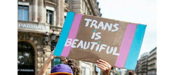 Manifestation de personnes trans et intersexe a Paris, en mai 2022.
