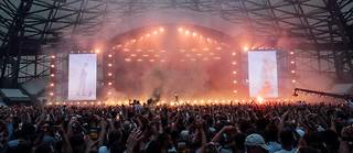 Un concert du rappeur Jul au stade Orange Velodrome de Marseille le 4 juin 2022.
