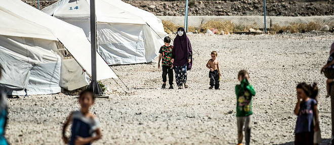One of the women who appears is staying in al-Roj camp in northeastern Syria.