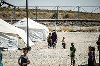 Au camp d'Al-Roj, dans le nord-est de la Syrie, ou une des femmes qui va comparaitre a sejourne.
