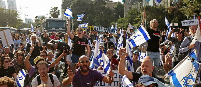 On March 1 in Tel Aviv, during a demonstration against the government of Binyamin Netanyahu.