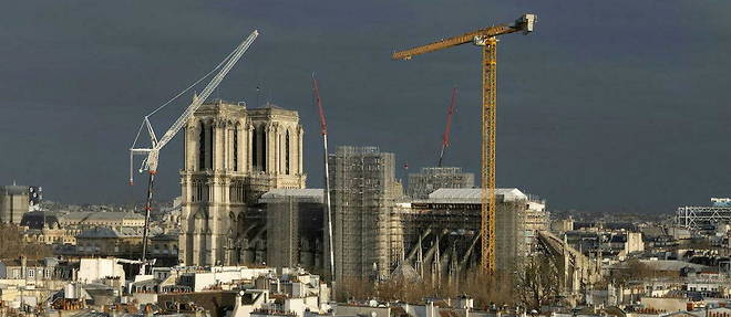 Les travaux de Notre-Dame de Paris, ici le 1er fevrier 2023.
