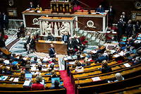 Seance publique de questions au gouvernement francais au Palais-Bourbon le 14 fevrier 2023.
